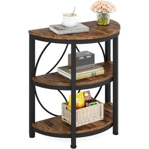 Tribesigns 3-Tier Semi Round End Table, Half Moon Accent Table - 1 of 4