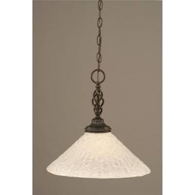 Toltec Lighting Elegante 1 - Light Pendant in  Dark Granite with 16" Italian Bubble Shade