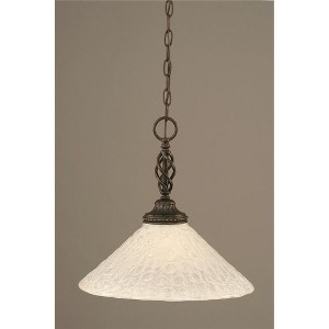 Toltec Lighting Elegante 1 - Light Pendant in  Dark Granite with 16" Italian Bubble Shade - 1 of 1