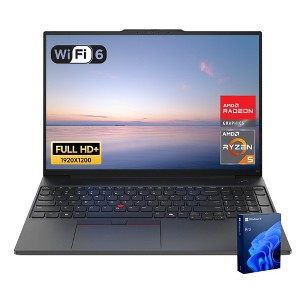 Lenovo ThinkPad E16 Gen 2, 16" FHD+ 60Hz, Ryzen 7 7735U, Radeon Graphics, 64GB DDR5, 2TB SSD, Wi-Fi 6, Windows 11 Pro, Black - 1 of 4