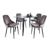5-Piece Dining Set with Glass Table and 4 Upholstered Chairs - 2 of 4