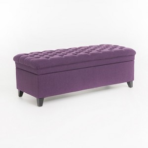 NicBex Modern 50" Storage Bench Wood Accent Stools with Button Tufted Top for Bedroom and Entryway - 1 of 4