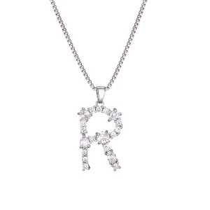 Adornia Silver Plated Mixed Stone Crystal Initial Necklace - 1 of 3