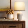 Small Ribbed Wood Lamp Base Brown - Threshold™ - 3 of 3