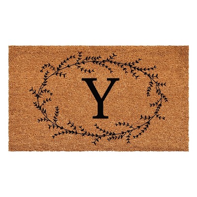Calloway Mills Rustic Leaf Vine Monogrammed Doormat 24 In. x 48 In. (Letter Y)