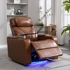 Power Motion Recliner Chair Armchair With Bluetooth Speaker,USB Ports,Cupholder,LED Light,Rotating Coffee Table,Phone Holder-Cuddlewood - 2 of 4