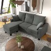 miBasics Dancesky Transitional L Shaped Reversible Sofa Sectional Dark Gray: Upholstered with Foam, Wood Frame - image 3 of 4