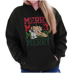 Merry Christmas Betty Boop Xmas Hoodie Sweatshirt Women Brisco Brands - 1 of 4