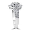 Pompeii3 1 1/2 cttw Pave Double Halo Round Brilliant Cut Engagement Ring 14K White Gold - 2 of 4