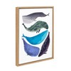 Kate & Laurel All Things Decor 18" x 24" Sylvie Whales Framed Canvas by Lida Larina Natural: Modern Screen Print Wall Art - 2 of 4