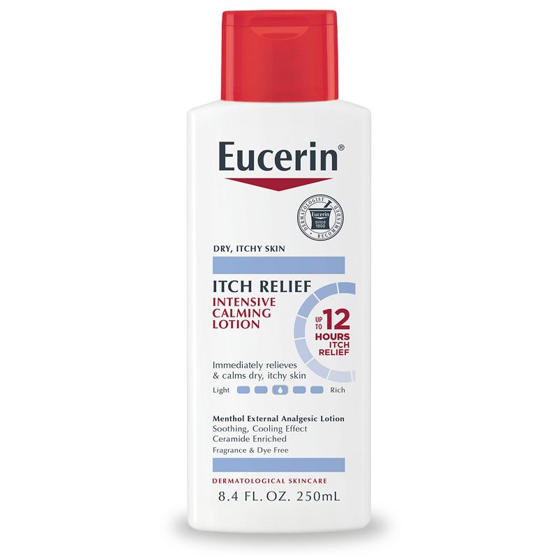 Eucerin Itch Relief Intensive Calming Lotion for Sensitive Dry Skin Unscented - 8.4 fl oz, 1 of 17