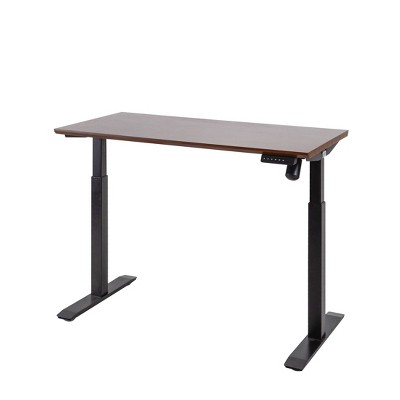 47" Airlift Electric Height Adjustable Standing Desk with USB Charger Walnut/Black - Seville Classics