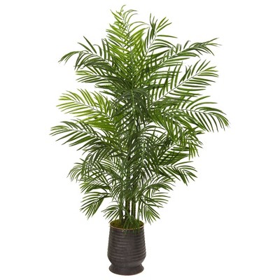 Nearly Natural 65-in Areca Artificial Palm Tree in Decorative Planter(Indoor/Outdoor)
