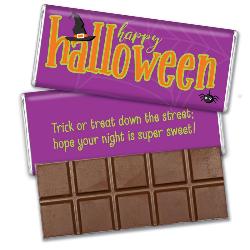 Halloween Candy Party Favors Belgian Chocolate Bars - Purple, 1 of 3