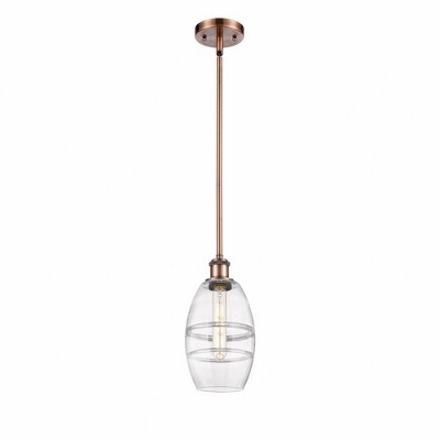 Vaz - 1 Light Stem Hung Mini Pendant In Industrial Style-8.13 Inches Tall and 5.88 Inches Wide