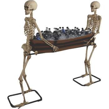 Halloween Express Poseable Skeletons Carrying Coffin Halloween Decoration - 60 in x 68 in x 17.5 in - Multicolored
