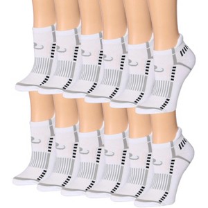 Tipi Toe Women's 12-Pairs Running & Athletic Frost Grid Pack Patterned Performance Low Cut Socks - 1 of 1