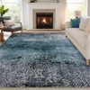 Washable Rugs Non Slip - Modern Semi-Circle Floral Carpet for Living Room & Bedroom - 4 of 4