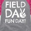 Girls' - Instant Message - Field Day Fun Day Peace Sign Shirt Tail Raglan Graphic T-shirt - 2 of 4