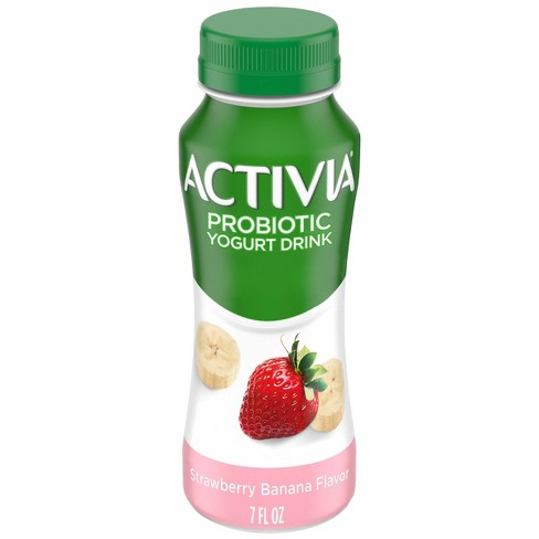 Activia Probiotic Strawberry Banana Dairy Drink - 7 fl oz Bottle - image 1 of 4