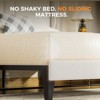 COMHOMA Queen Bed Frame, Upholstered Platform Bed with Headboard Wingback, Soft Line Fabric, No Box Spring Needed,Ivory White - 4 of 4