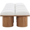 Meridian Furniture,Pavilion Cream Boucle Fabric Bench - 3 of 4