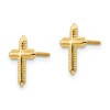 Black Bow Jewelry Children's 14k Yellow Gold 10mm Textured Cross Screw Back Earrings - 2 of 4
