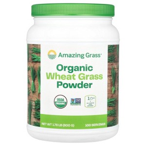 Amazing Grass Wheat Grass Powder: 100% Whole-Leaf Wheat Grass Powder for Energy, Detox & Immunity Support, Chlorophyll Providing Greens, 100 Servings - 1 of 2