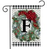 Briarwood Lane Winter Garden Flag 12x18 For Outdoor Winter Wreath Monogram Letter F For Winter Garden Flag Flags For Outside - 2 of 4