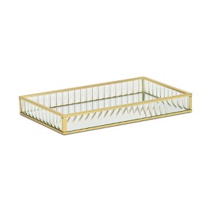 Cheung's Veldra Gold Rectangular Fluted Glass Tray - Small - 1 of 4