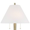 Possini Euro Design Brandi 27 1/2" Tall Modern Glam Table Lamp Pull Chain Gold Brass Finish Metal Marble Single White Shade Living Room Bedroom - 3 of 4