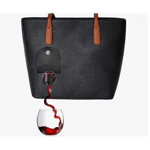 Target black leather tote sale