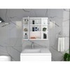 NicBex Bathroom Wall Mount Storage Cabinet Mirror Medicine Cabinet with Panel Door & 6 Open Shelves - 2 of 4