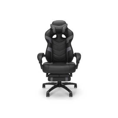 Gray Ergonomic Reclining Gaming Chair with Footrest and Armrests