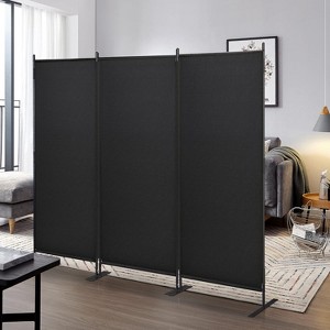 Sandinrayli 6Ft Room Divider Privacy Screen, Black - 1 of 4