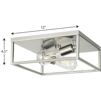 Matte Black 2-Light Modern Flush Mount Ceiling Fixture