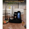 SUGIFT Electric Salt and Pepper Grinder Set Rechargeable Stainless Steel Mills with LED Light Adjustable Coarseness Type C Charging Base 95ml Capacity - 4 of 4