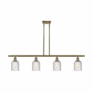 Bridal Veil - 4 Light Stem Hung Island In Art Deco Style-9.5 Inches Tall and 48 Inches Wide - 1 of 1