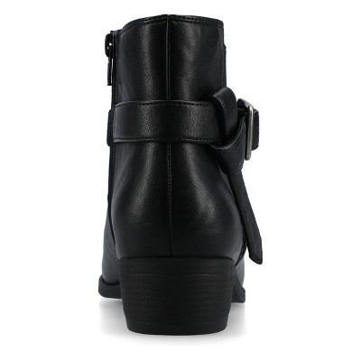 Journee Women's Devina Medium and Wide Width Buckle Detail Ankle Booties