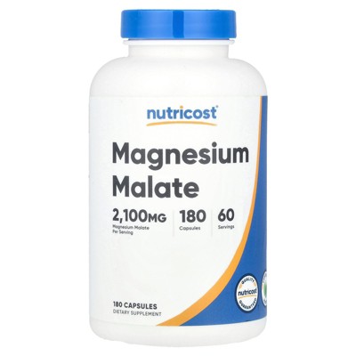 Nutricost Magnesium Malate, 2,100 mg, 180 Capsules (700 mg per Capsule)