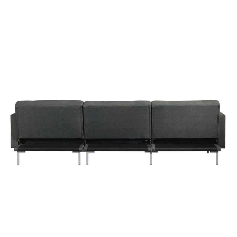 107&#34; Duzzy Sectional Sofa Dark Gray Fabric - Acme Furniture, 6 of 9