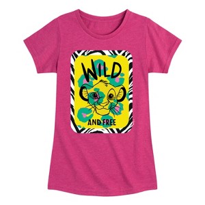 Girls' - Disney - Wild & Free Simba Fitted Short Sleeve Graphic T-Shirt - 1 of 4