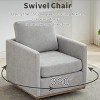 GDFStudio Clare 30.7” W Chenille Upholstered Wood Swivel Accent Chair with Metal Base - 4 of 4
