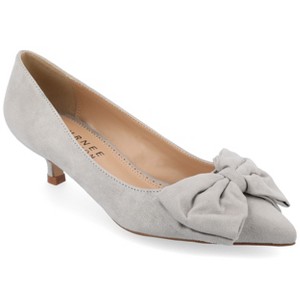 Journee Collection Womens Medium and Wide Width Orana Pointed Toe Kitten Heel Pumps - 1 of 4