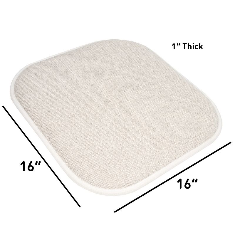 Alexis Memory Foam No Slip Back 16" x 16" Chair Pad Cushion by Sweet Home Collection™, 5 of 7