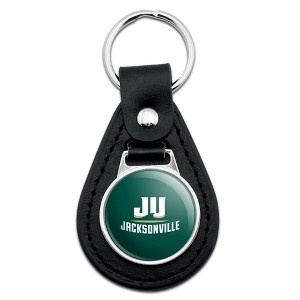 Jacksonville University Primary Logo Black Leather Keychain - 1 of 4
