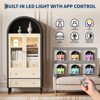 Arched Cabinet with Glass Doors, 70'' Tall Arched Bookshelf with Led Lights, 3 Storage Drawers & Adjustable Shelf - 4 of 4