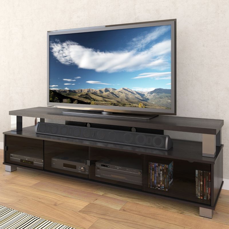 Bromley 2 Tier Ravenwood TV Stand for TVs up to 80&#34; Black - Sonax, 4 of 7