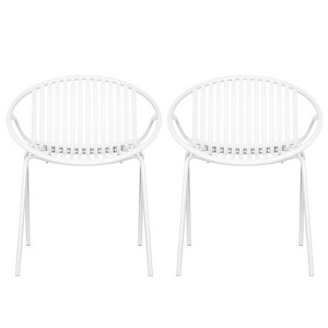 Christopher Knight Home Outdoor Modern Stackable Polypropylene and Iron Dining Chair (Set of 2) - 1 of 4