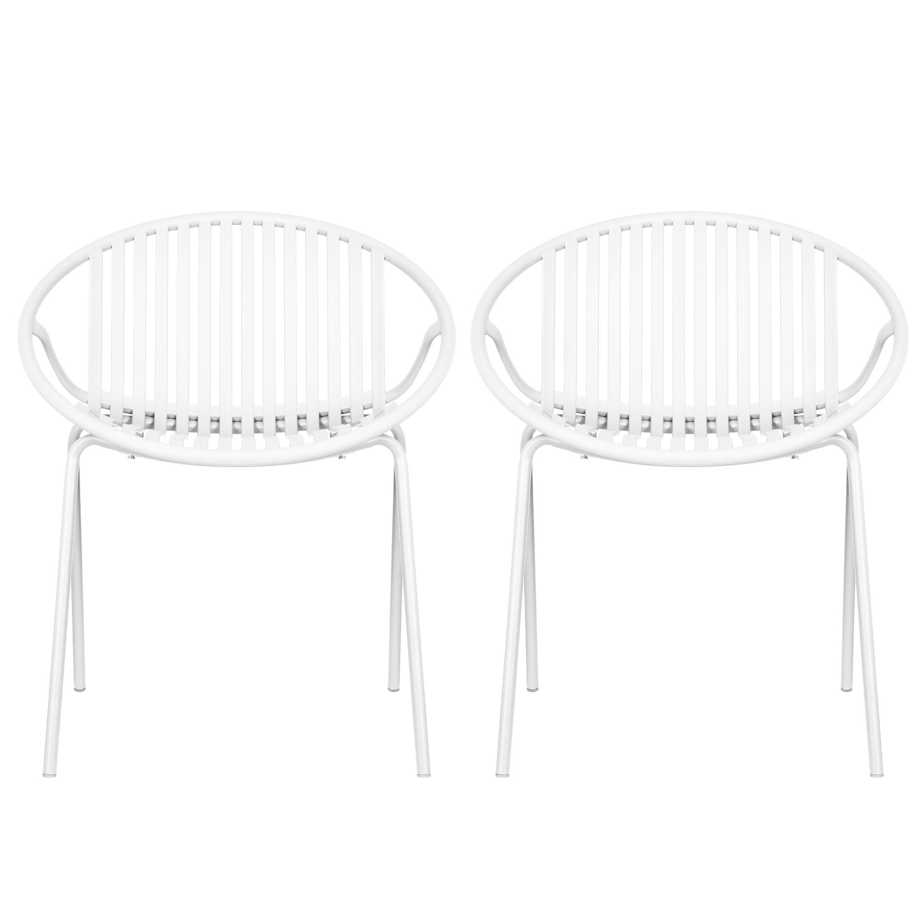 Yinvani Patio Dining Chairs, Stackable Chairs with Breathable Design, 2Pcs, White